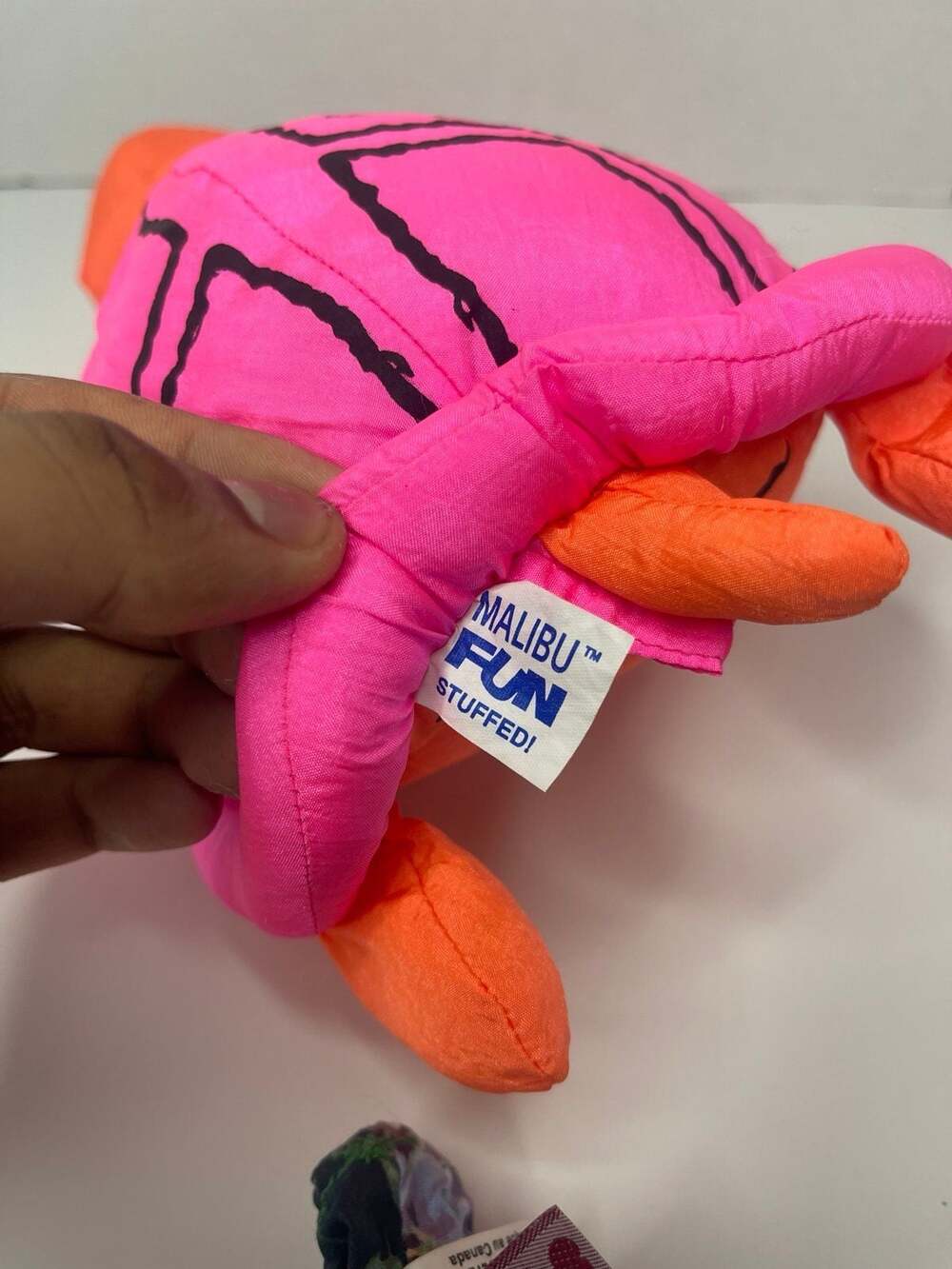 Rare Vintage Y2K “Wet Pets” Neon Pink & Orange Turtle Pool Parachute Plush - Picture 4 of 6